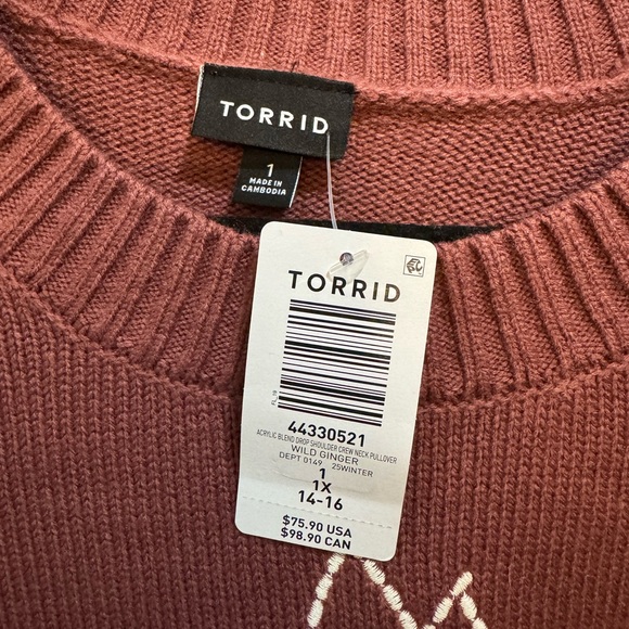 Torrid Mauve Cat Embroidered Sweater - Picture 2 of 3